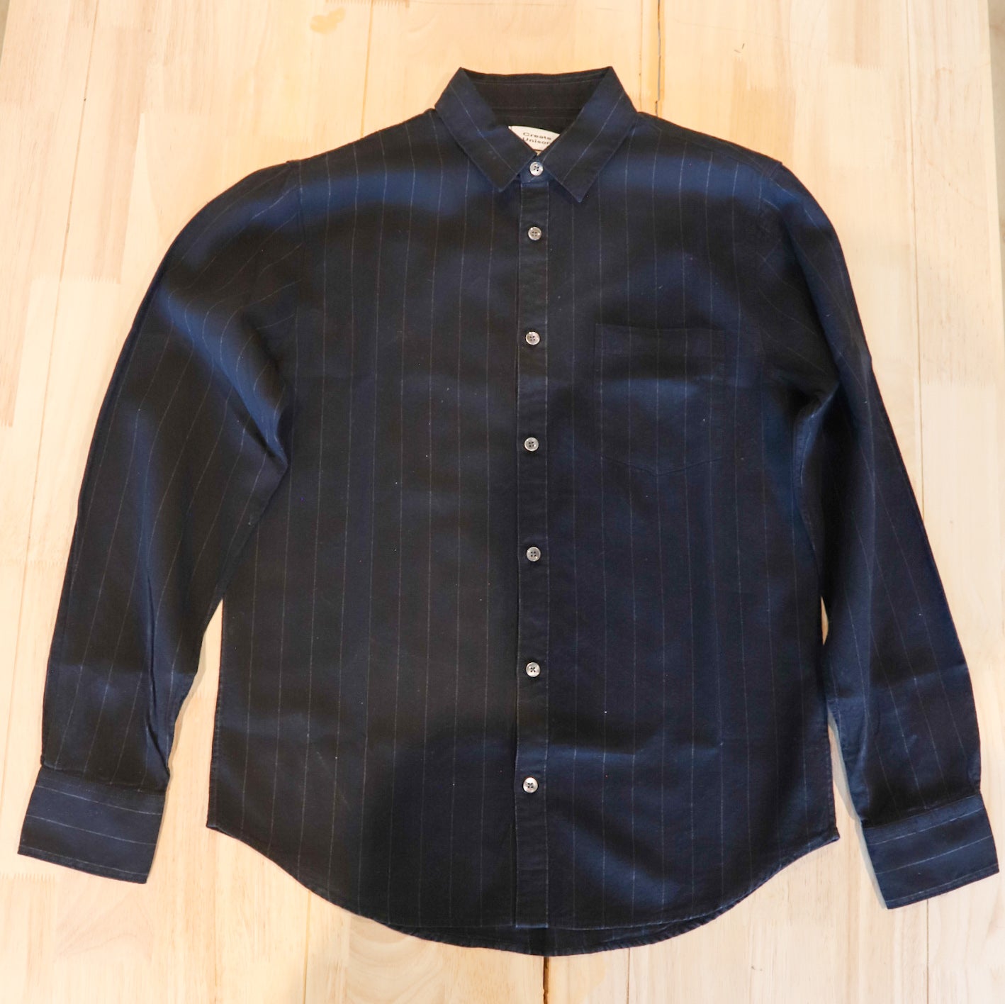 Unison Brands Chalkstripe LS Woven Black