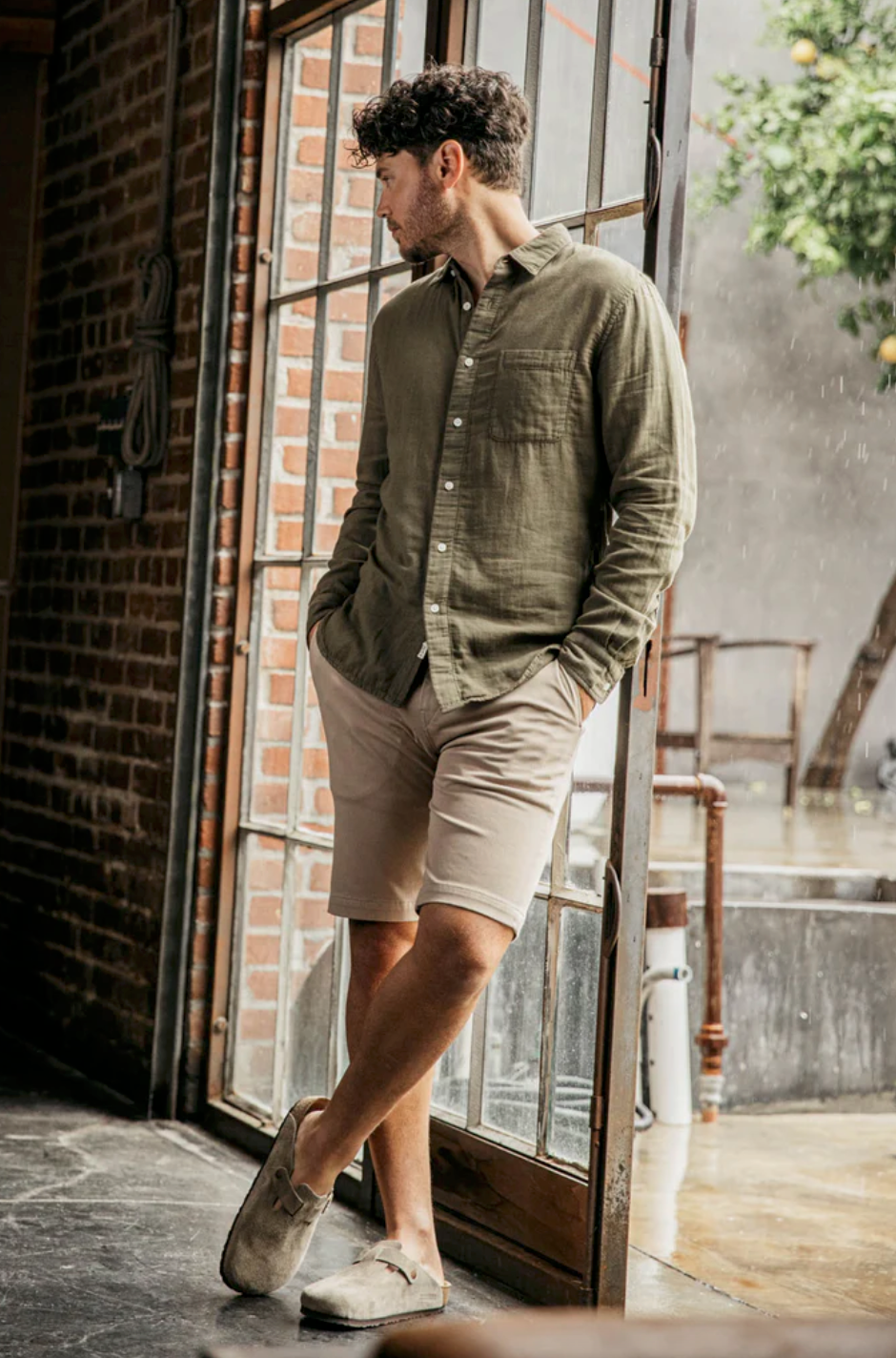 Hiroshi Kato Ripper Shirt Gauze Military Green