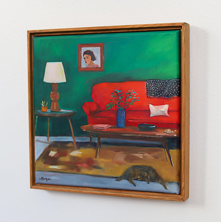 Green Walls Original Oil Painting