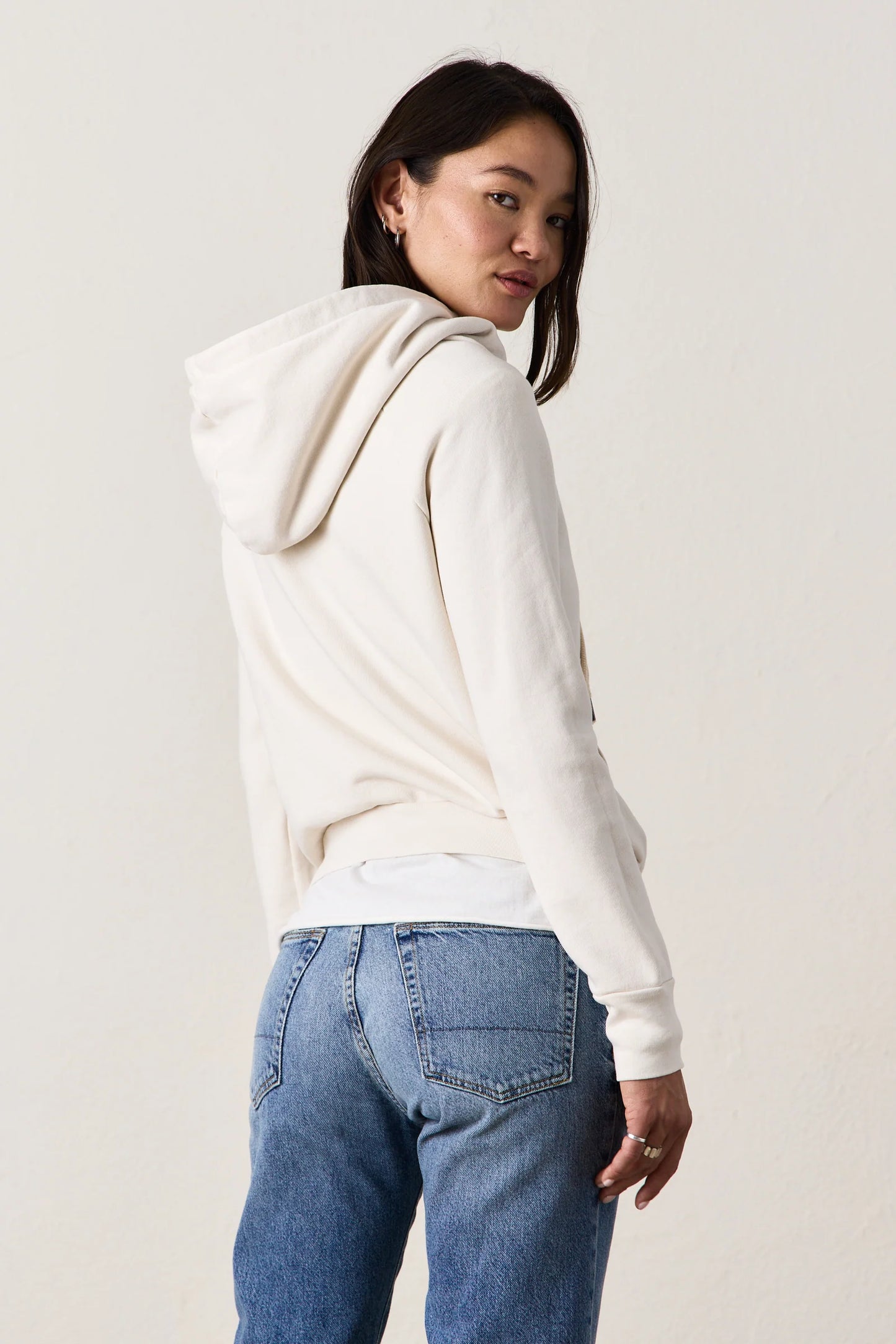 NSF Lisse Fitted Loop Terry Hoodie IVORY