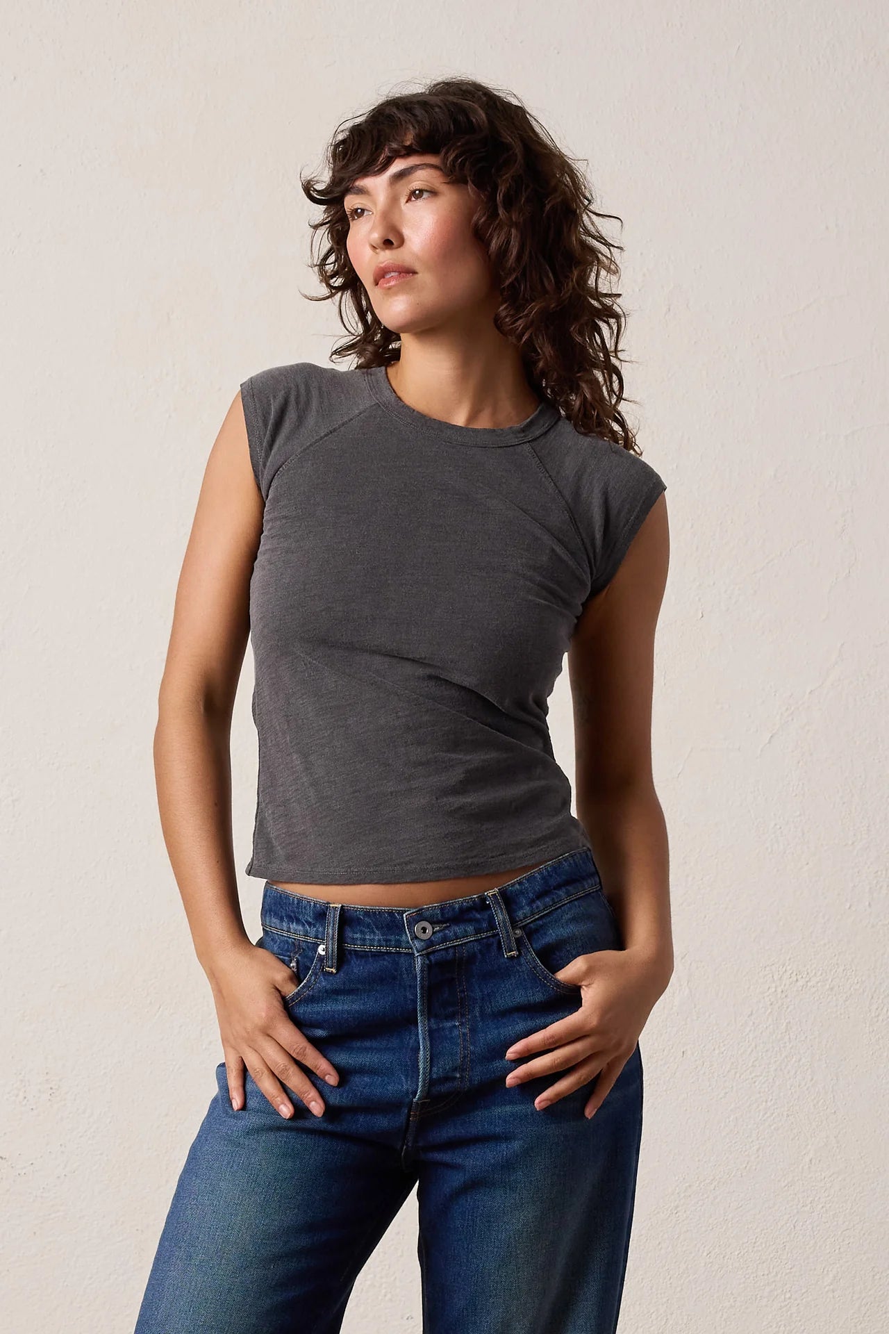 NSF Chloe Fitted Raglan Faded Black