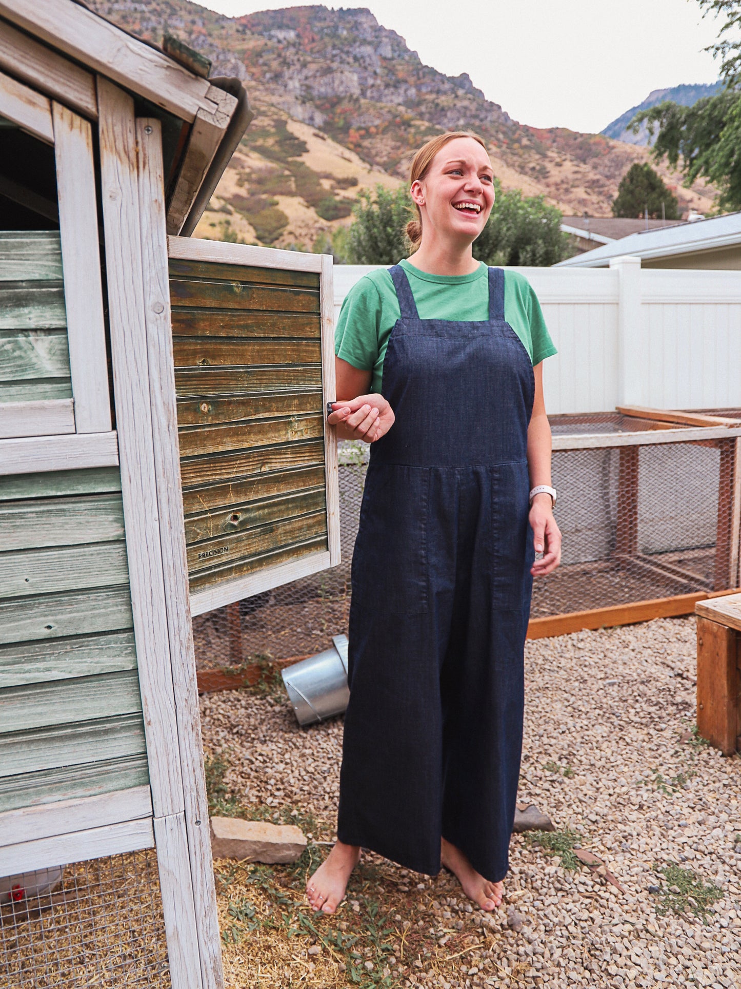 TEAK Lola Wide Leg Overalls Indigo Japanese Denim