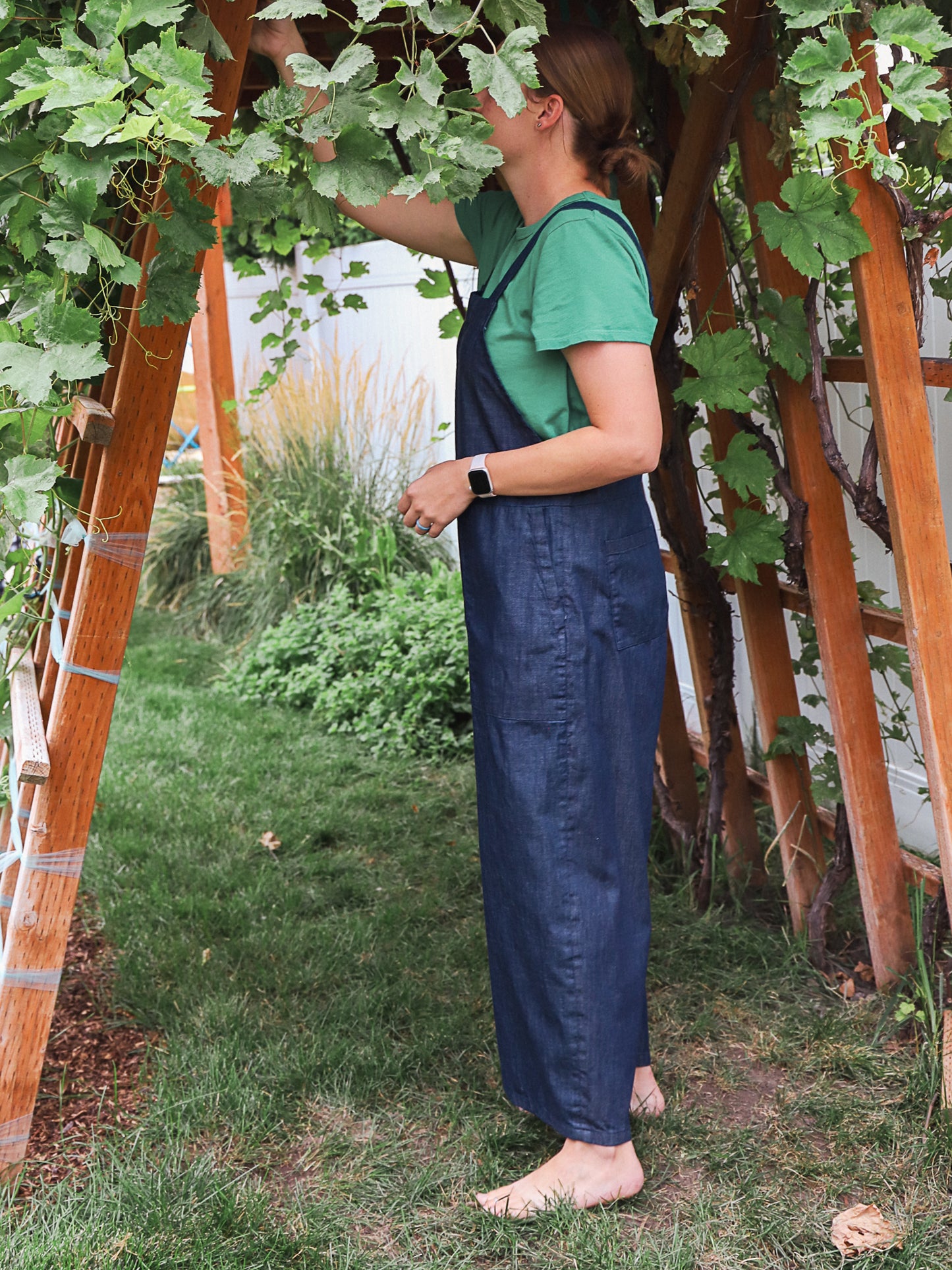 TEAK Lola Wide Leg Overalls Indigo Japanese Denim